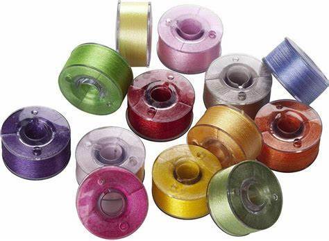 colorful embroidery thread bobbins